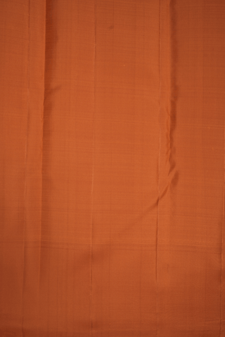 Zari Stripes Design Copper Orange Kanchipuram Silk Saree