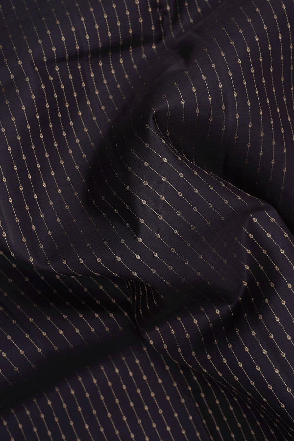 Zari Stripes Design Dark Oak Brown Kanchipuram Silk Saree
