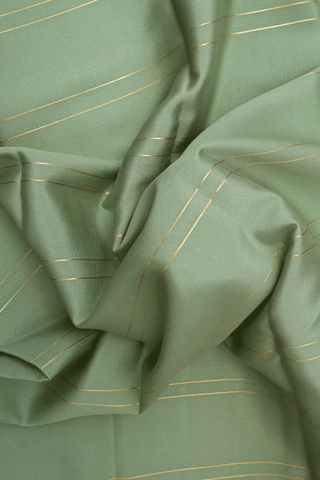 Zari Stripes Design Dusty Green Mysore Silk Saree