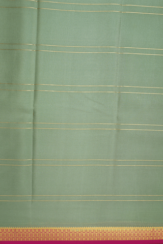 Zari Stripes Design Dusty Green Mysore Silk Saree