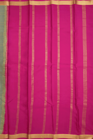 Zari Stripes Design Dusty Green Mysore Silk Saree