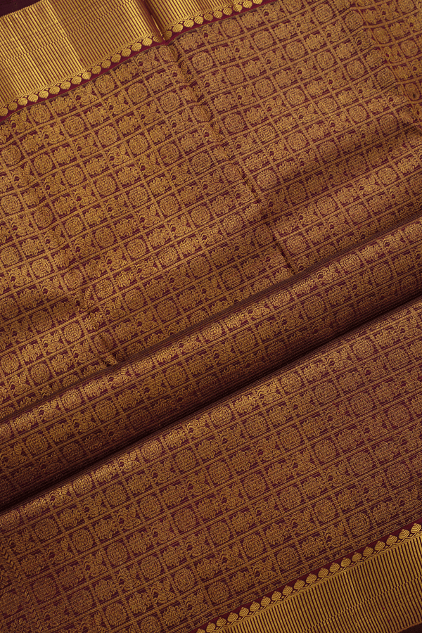 Zari Stripes Design Maroon Kanchipuram Silk Saree