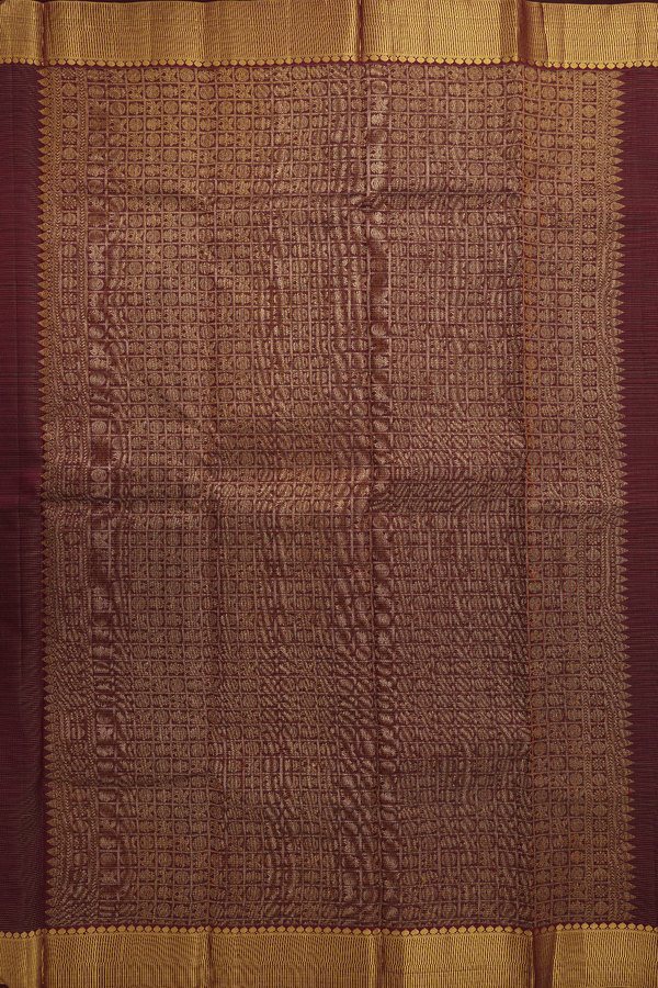 Zari Stripes Design Maroon Kanchipuram Silk Saree