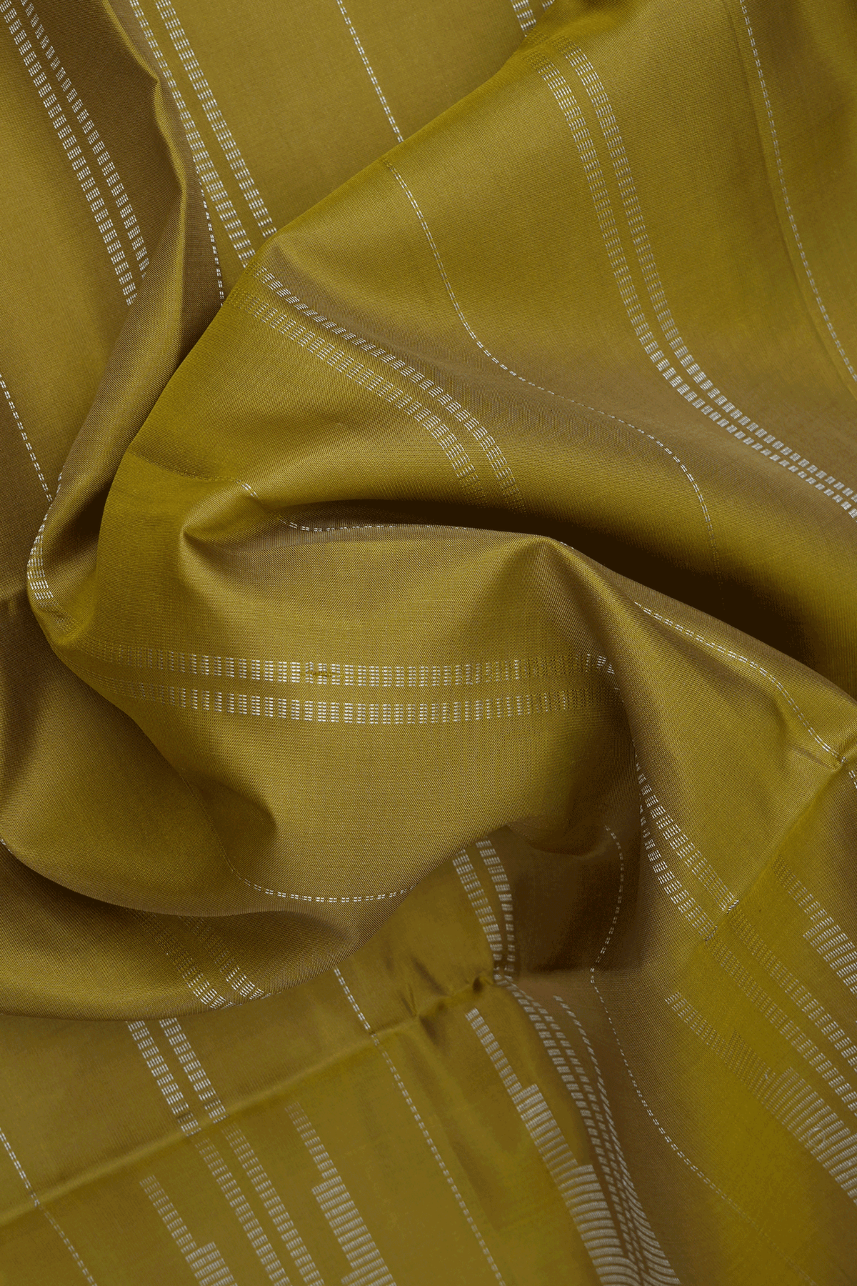 Zari Stripes Design Moss Green Soft Silk Saree