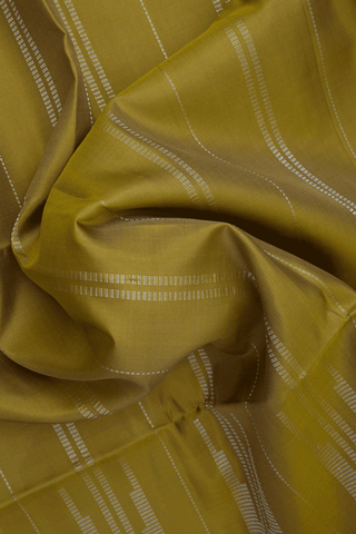 Zari Stripes Design Moss Green Soft Silk Saree
