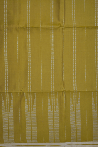 Zari Stripes Design Moss Green Soft Silk Saree