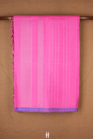 Zari Stripes Design Rose Pink Soft Silk Saree