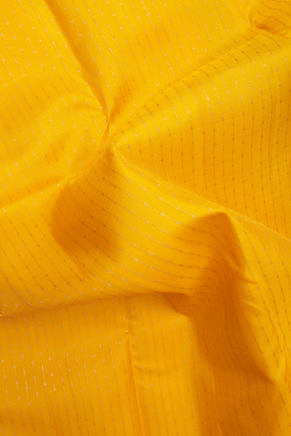 Zari Stripes Design Royal Yellow Kanchipuram Silk Saree