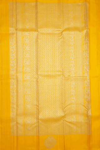 Zari Stripes Design Royal Yellow Kanchipuram Silk Saree