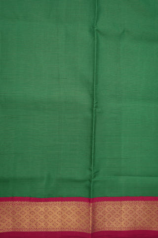 Zari Stripes Emerald Green Kanchipuram Nine Yards Silk Saree