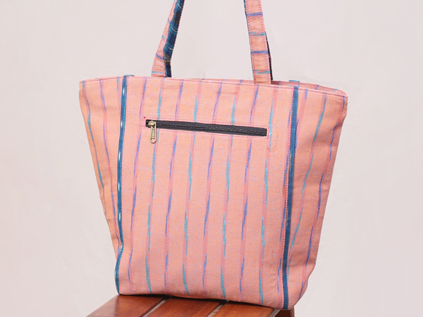 Printed Design Dusty Pink Cotton Hand Bag