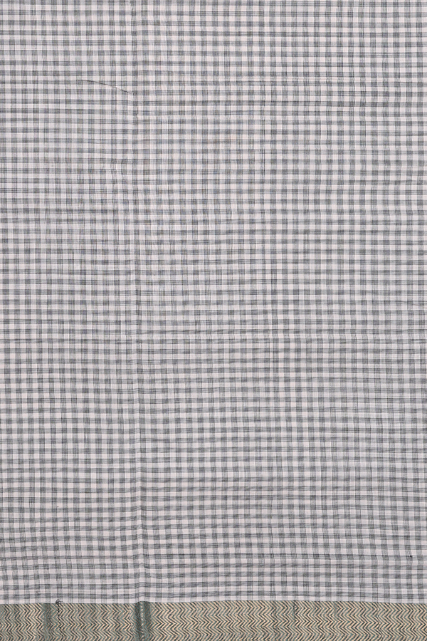 Mangalagiri Cotton Saree In Beige With Checks Design