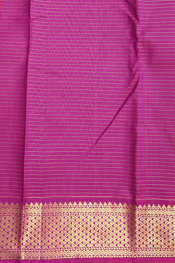 Kanchipuram Silk Saree In Grape Purple With Checks Design