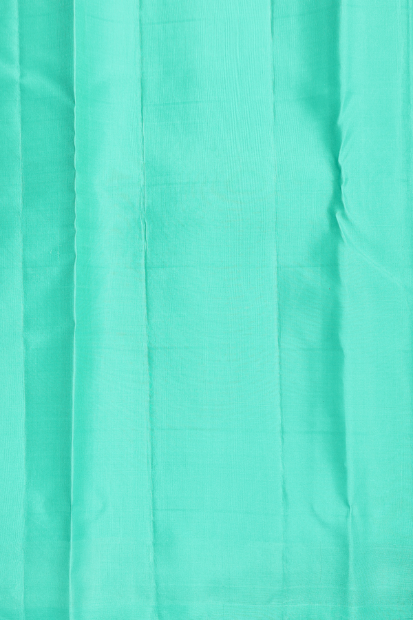 Kanchipuram Silk Saree In Blue With Checks Along Buttas