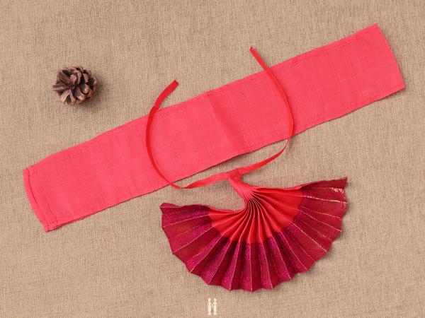 Zari Border Coral Pink Silk Cotton Amman Pavadai Set