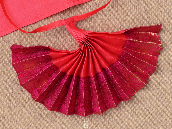 Zari Border Coral Pink Silk Cotton Amman Pavadai Set
