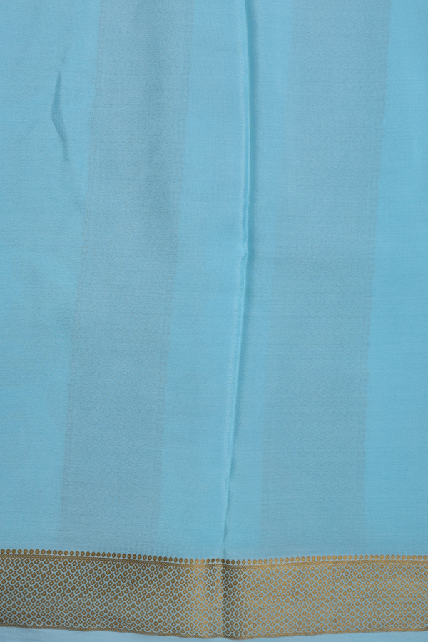 Mysore Silk Saree In Shades Of Blue With Half And Half Design