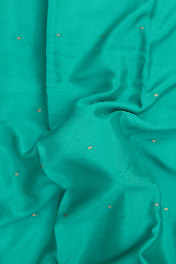 Mysore Silk Saree In Green With Zari Buttis