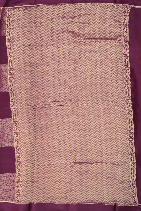 Mysore Silk Saree In Grape Purple With Checks Design
