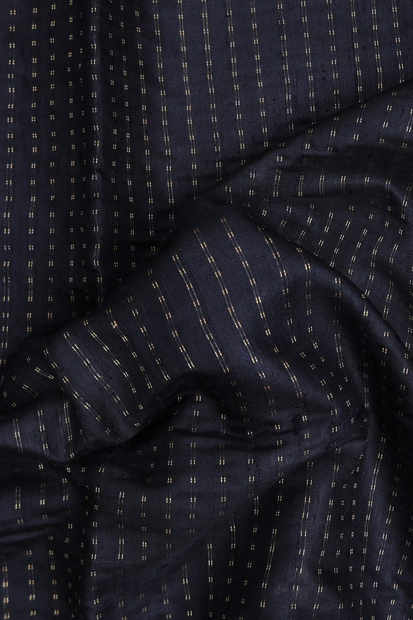 Jute Saree In Black With Stripes Design