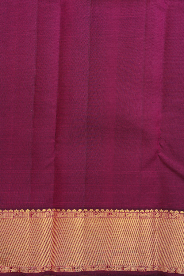 Kanchipuram Silk Saree In Plum Purple With Checks Design