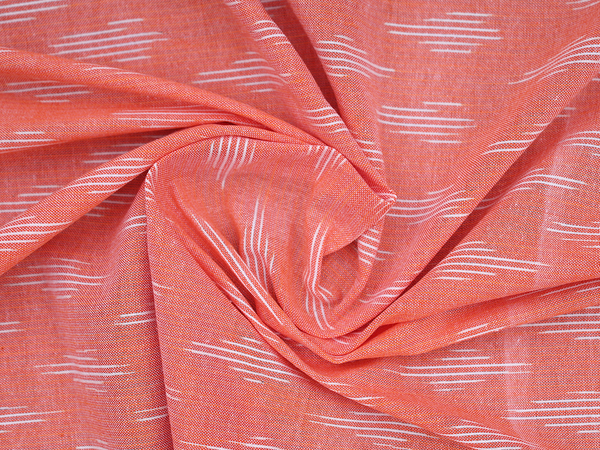 Allover Buttas Orange Ikat Cotton Blouse Material