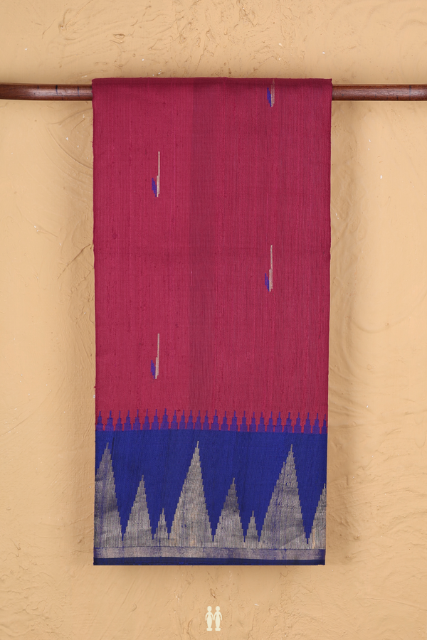Jute Saree In Red With Muniya Design