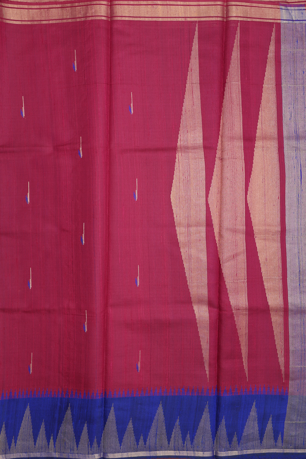 Jute Saree In Red With Muniya Design