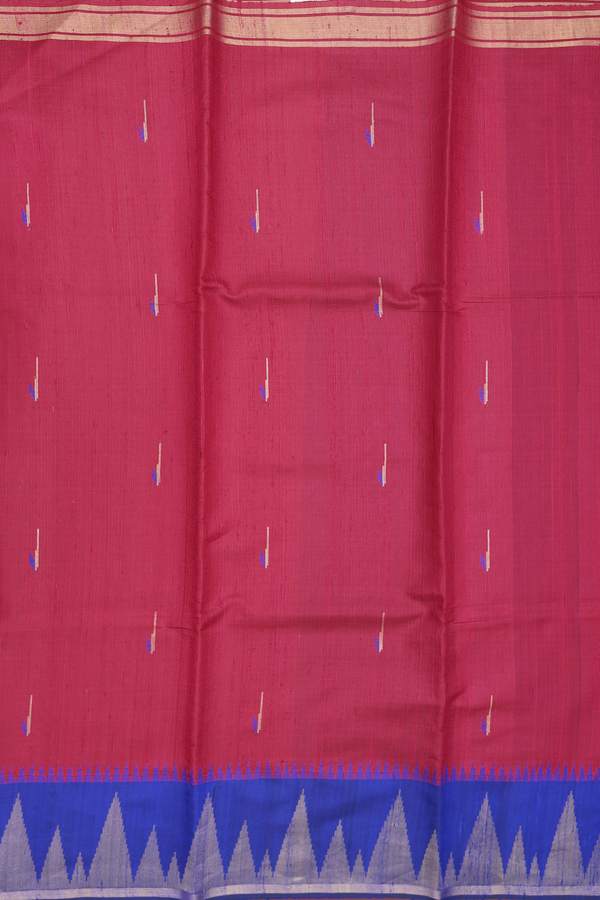 Jute Saree In Red With Muniya Design