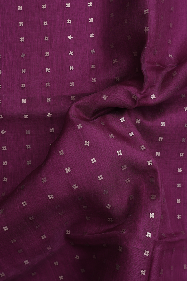 Bailu Silk Saree In Grape Purple With Chamki Work