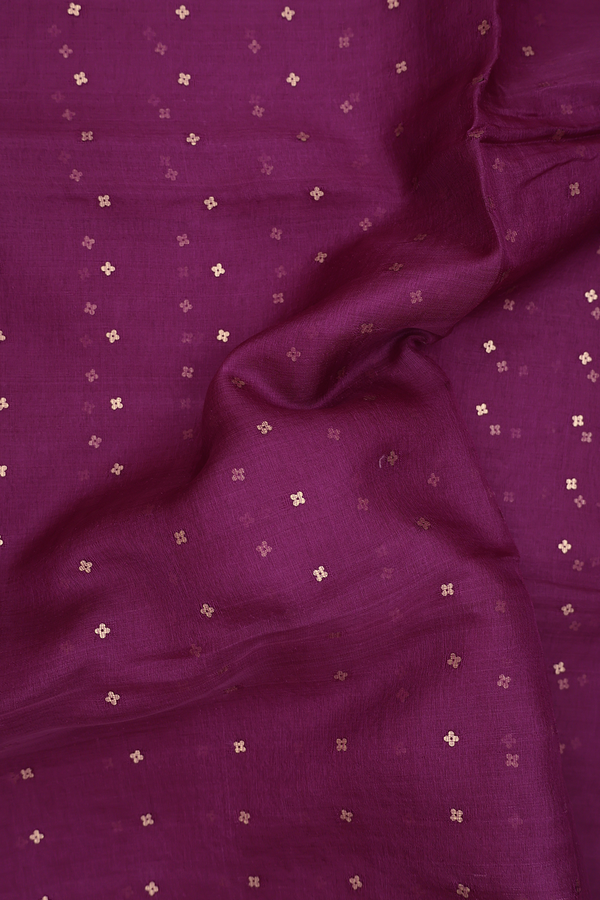 Bailu Silk Saree In Grape Purple With Chamki Work