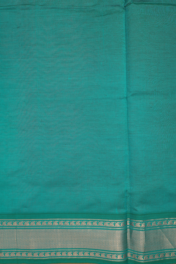 Semi Silk Cotton Saree In Orange With Zari Border