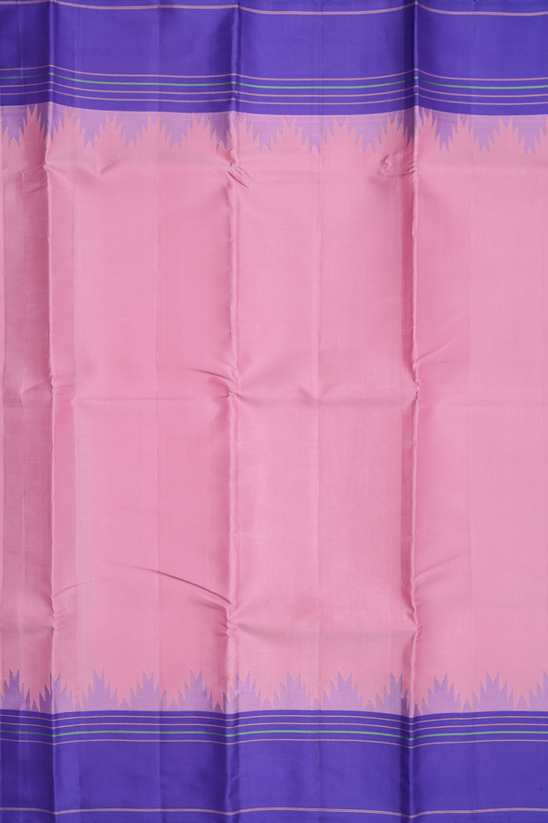 Kanchipuram Silk Saree In Dusty Pink With Contrast Border