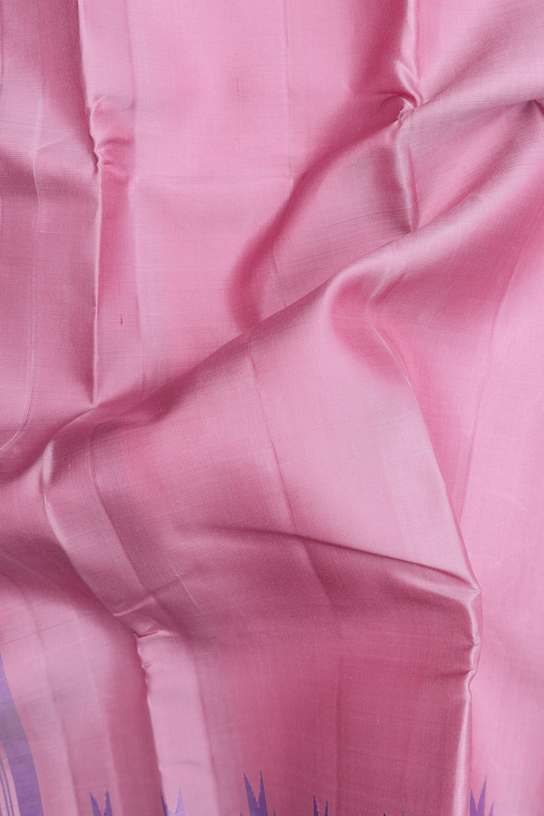 Kanchipuram Silk Saree In Dusty Pink With Contrast Border