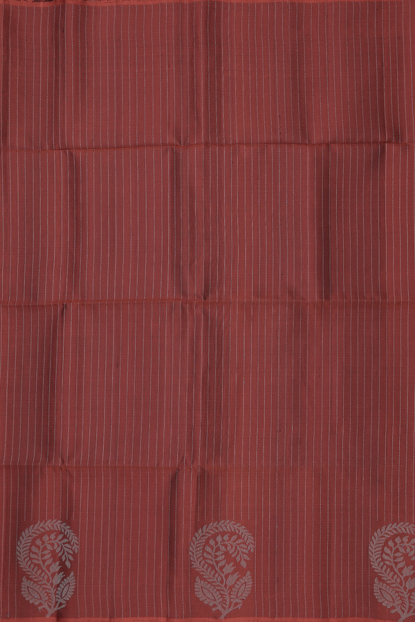 Soft Silk Saree In Brown With Stripes Design