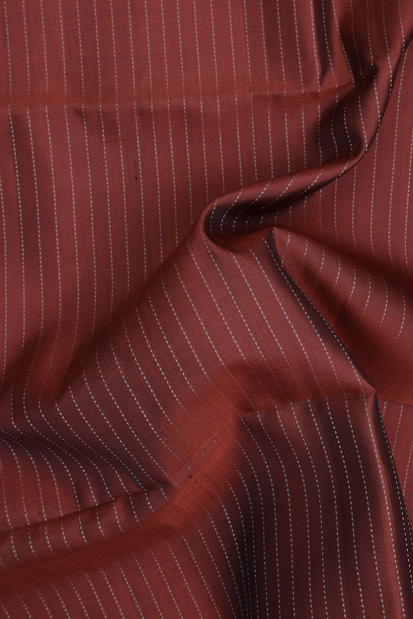 Soft Silk Saree In Brown With Stripes Design