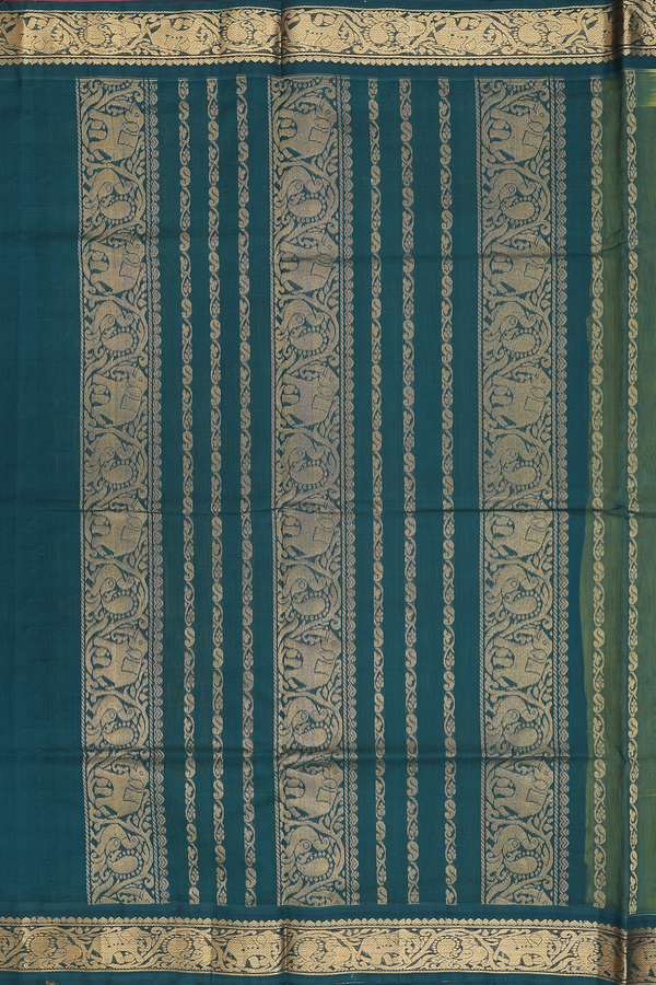 Traditional Silk Cotton Saree In Yellow With Contrast Border