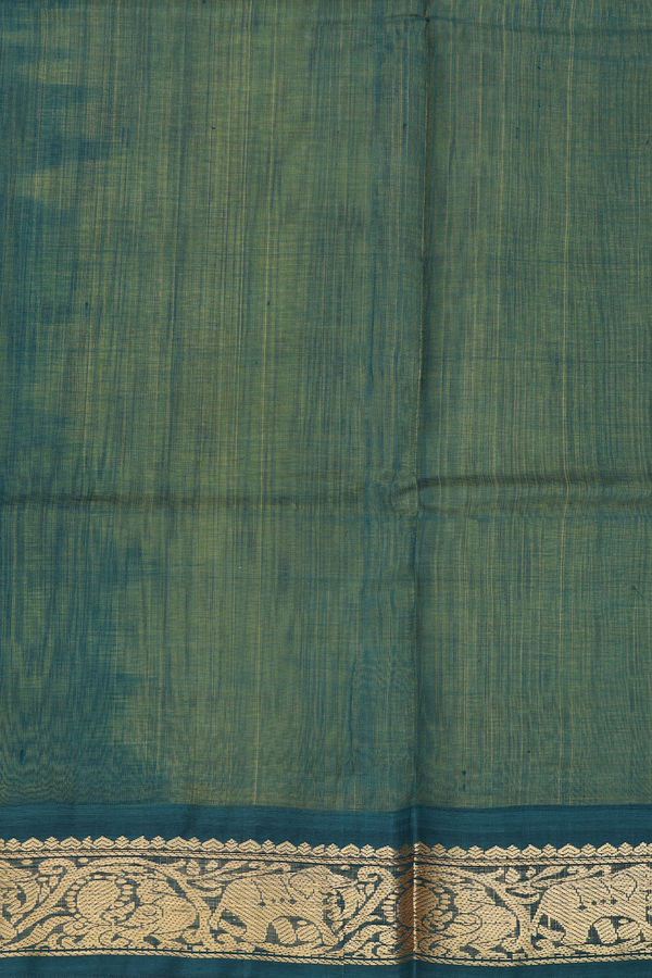 Traditional Silk Cotton Saree In Yellow With Contrast Border