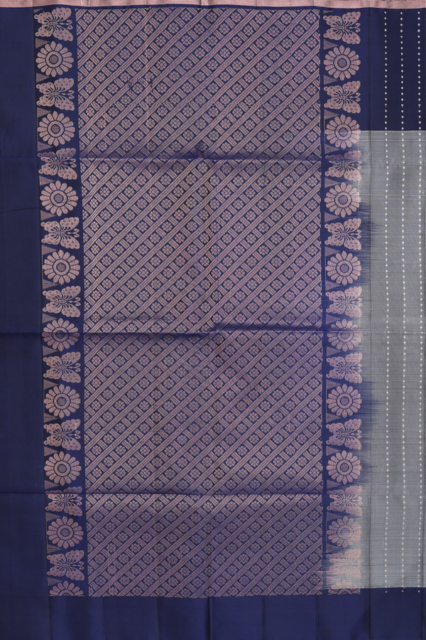 Soft Silk Saree In Oxford Brown With Allover Design