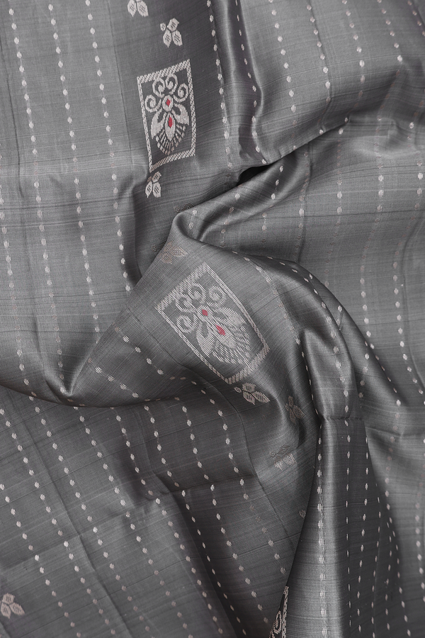 Soft Silk Saree In Oxford Brown With Allover Design