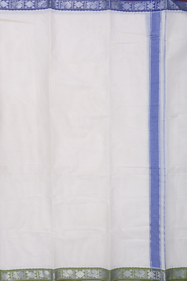 Ganga Jamuna Border White Cotton Dhoti With Angavastram Set
