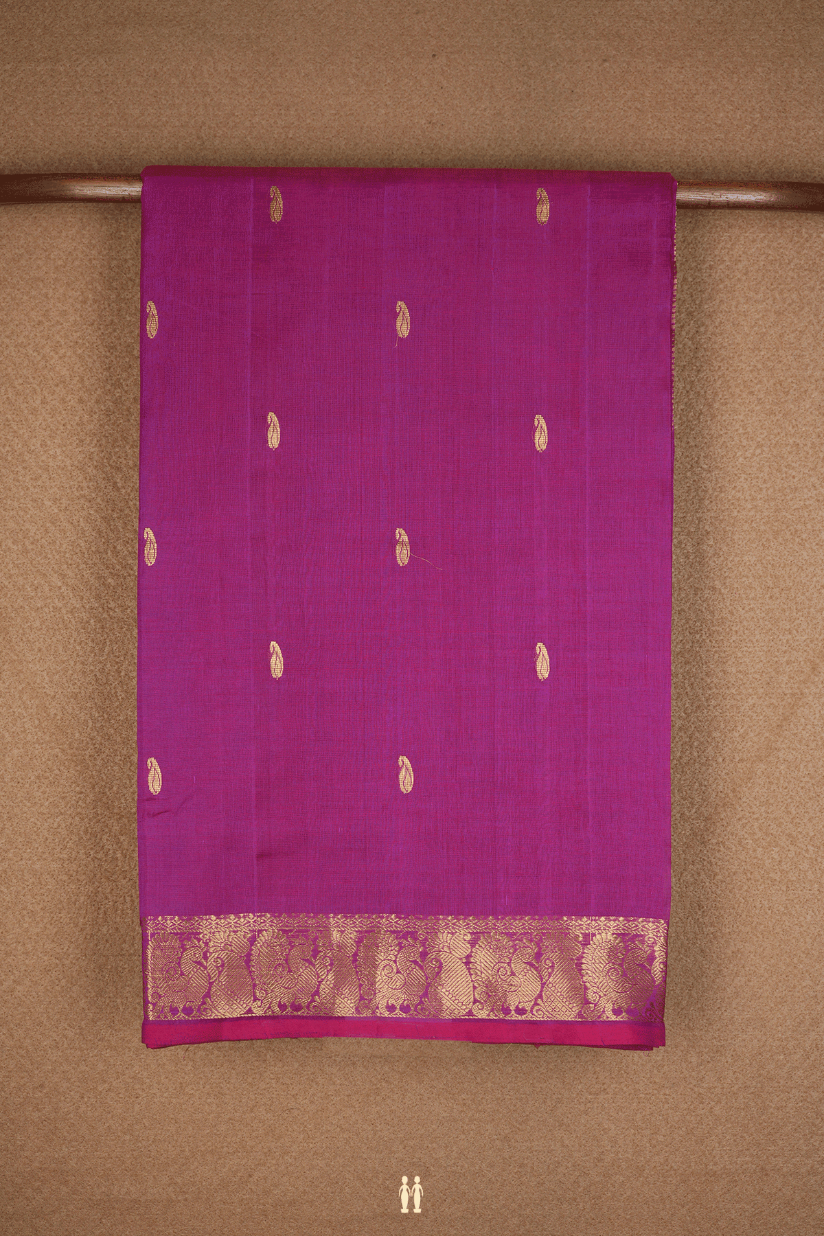 Paisley Buttas Berry Purple Traditional Silk Cotton Saree