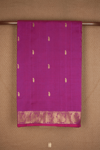 Paisley Buttas Berry Purple Traditional Silk Cotton Saree