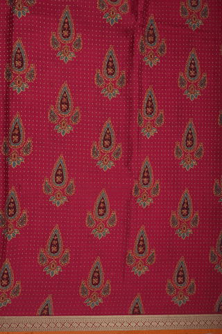 Allover Design Ruby Red Mysore Silk Saree