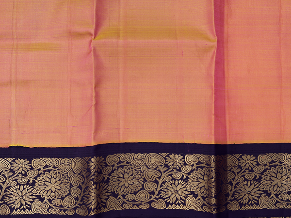 Floral Border Dual Tone Kanchipuram Pavadai Sattai Material