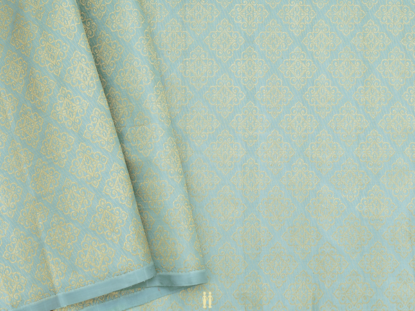 Zari Buttas Dusty Green Kanchipuram Blouse Material
