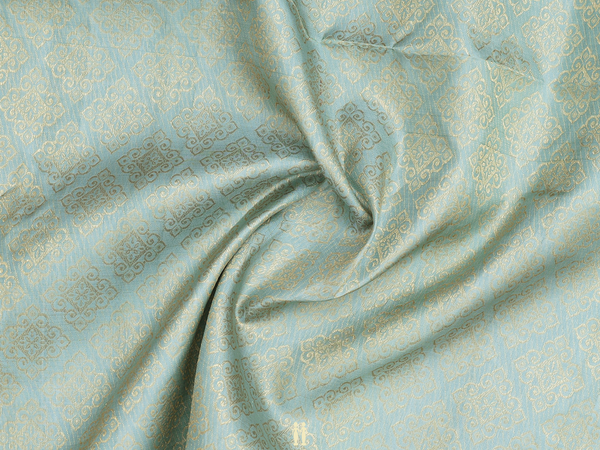 Zari Buttas Dusty Green Kanchipuram Blouse Material