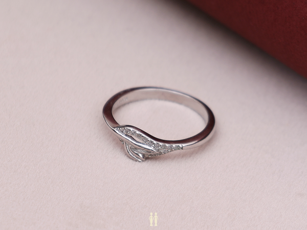 Crystal Stone Pure Silver Ring