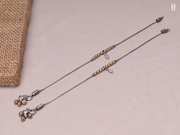 Pair Of Gold Plated Pure Silver Anklets