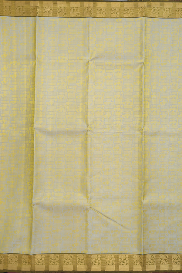 Kanchipuram Silk Saree In Dual Tone With Jacquard Pattern